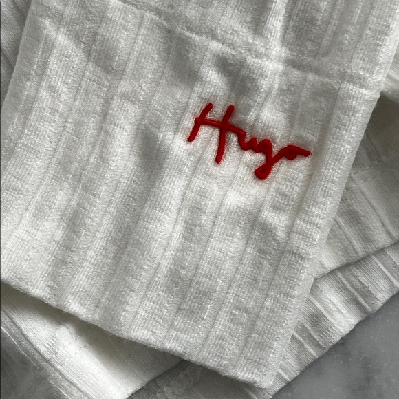 Hugo Boss Cream Ribbed Mock Neck - Picture 5 of 7